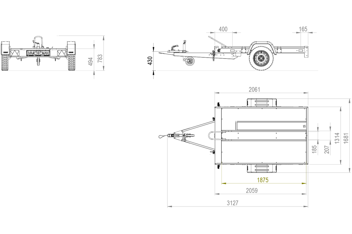 AnhängerNest Moto – Anhänger 2200×1303 mm, 750 kg zGG