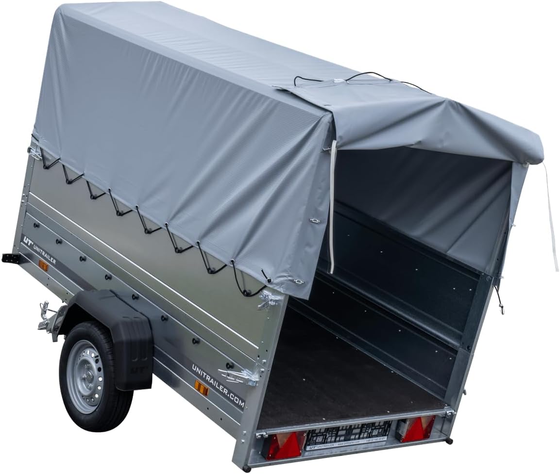 AnhängerNest Garden Trailer 230 Kipp 750 kg – mit Stützrad und 110 cm Hochplane