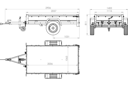 AnhängerNest Garden Trailer 200 Kipp – Anhänger 2006×1063 mm, 750 kg zGG