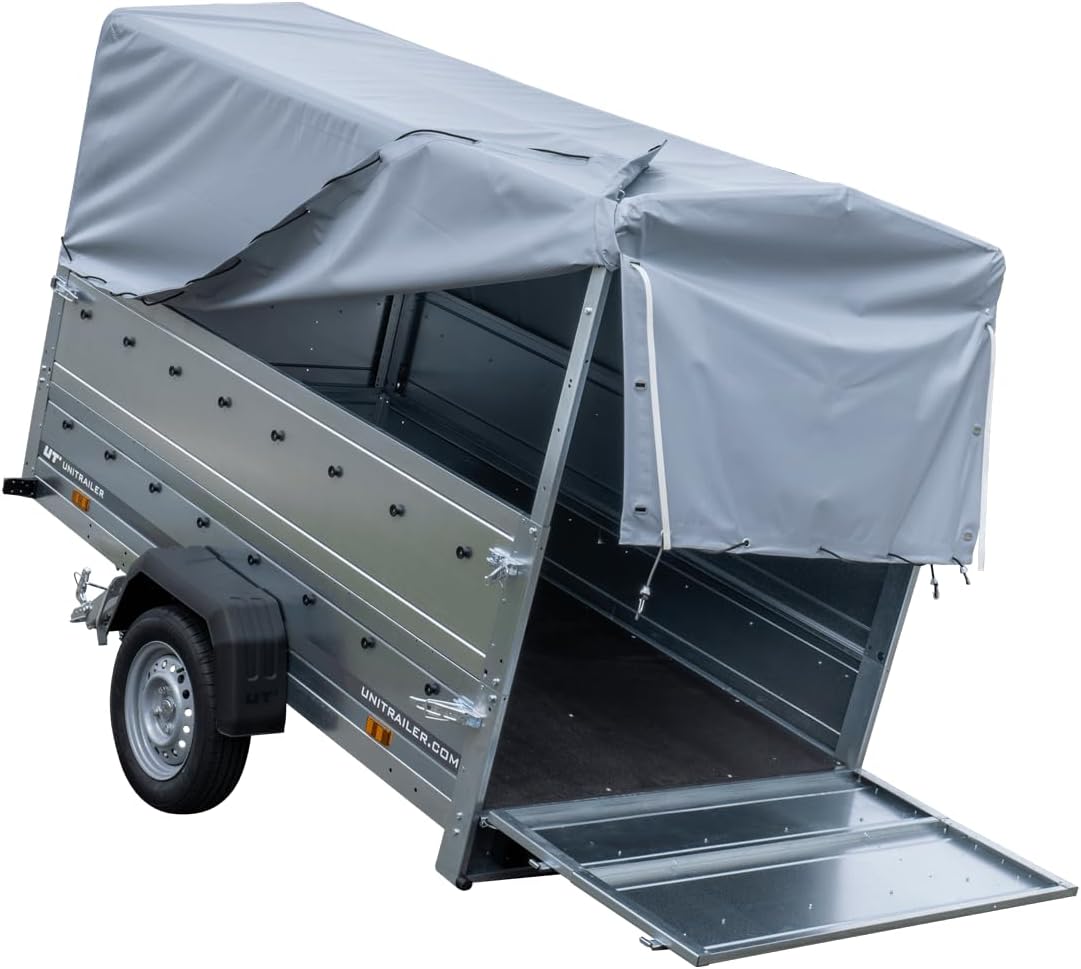 AnhängerNest Garden Trailer 230 Kipp 750 kg – mit Stützrad und 110 cm Hochplane