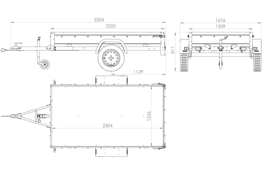 AnhängerNest Garden Trailer 230 FD – Anhänger 2304×1256 mm, 750 kg zGG