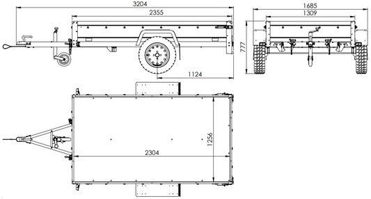 AnhängerNest Garden 230 KIPP ALU – Anhänger 2305×1256 mm, 750 kg zGG