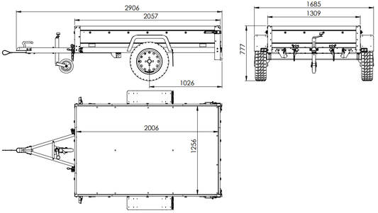 AnhängerNest Garden Trailer 201 Kipp – Anhänger 2006×1256 mm, 750 kg zGG